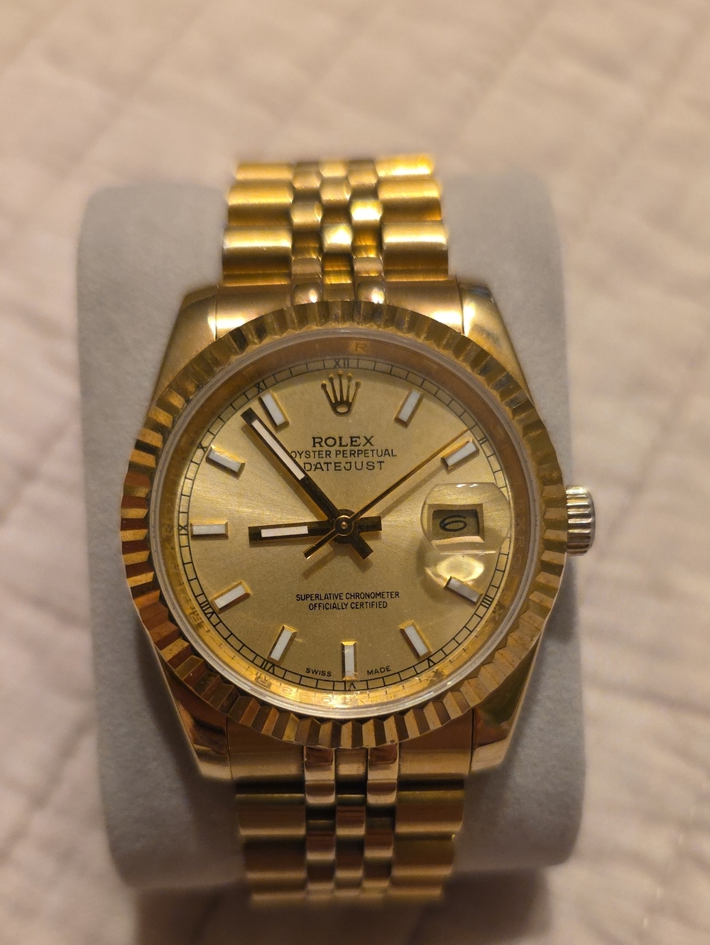 Rolex Gold Tone Datejust Men's Watch with Champagne Dial ( Inauthentic)